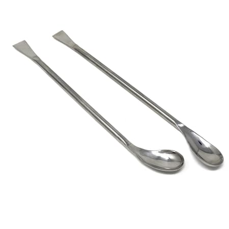 A2Z Scilab Dbl Ended Ellipso Spoon Left & Right Angled Lab Spatula 7", 2 Pcs Set A2Z-ZR126
